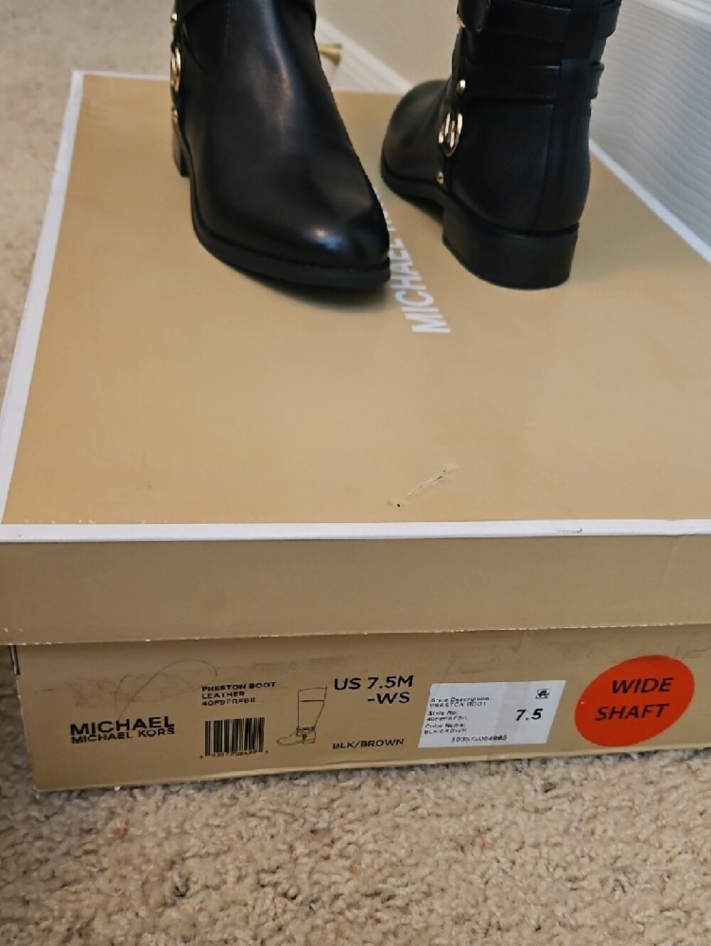 Michael Kors Black & Brown Over-the-Knee Riding Boots - Picture 2 of 6